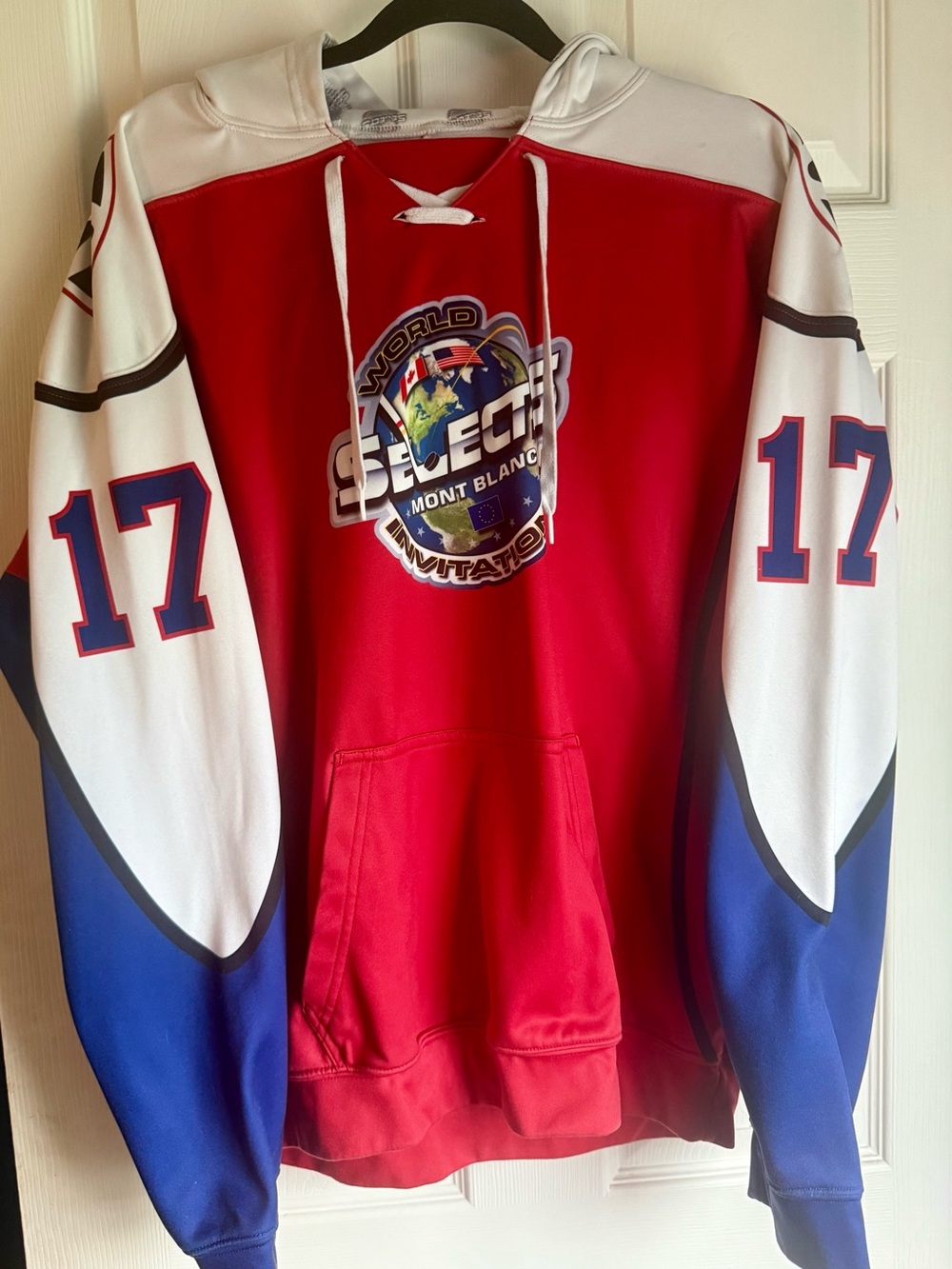 Red, White & Blue Hockey Pullover Hoodie